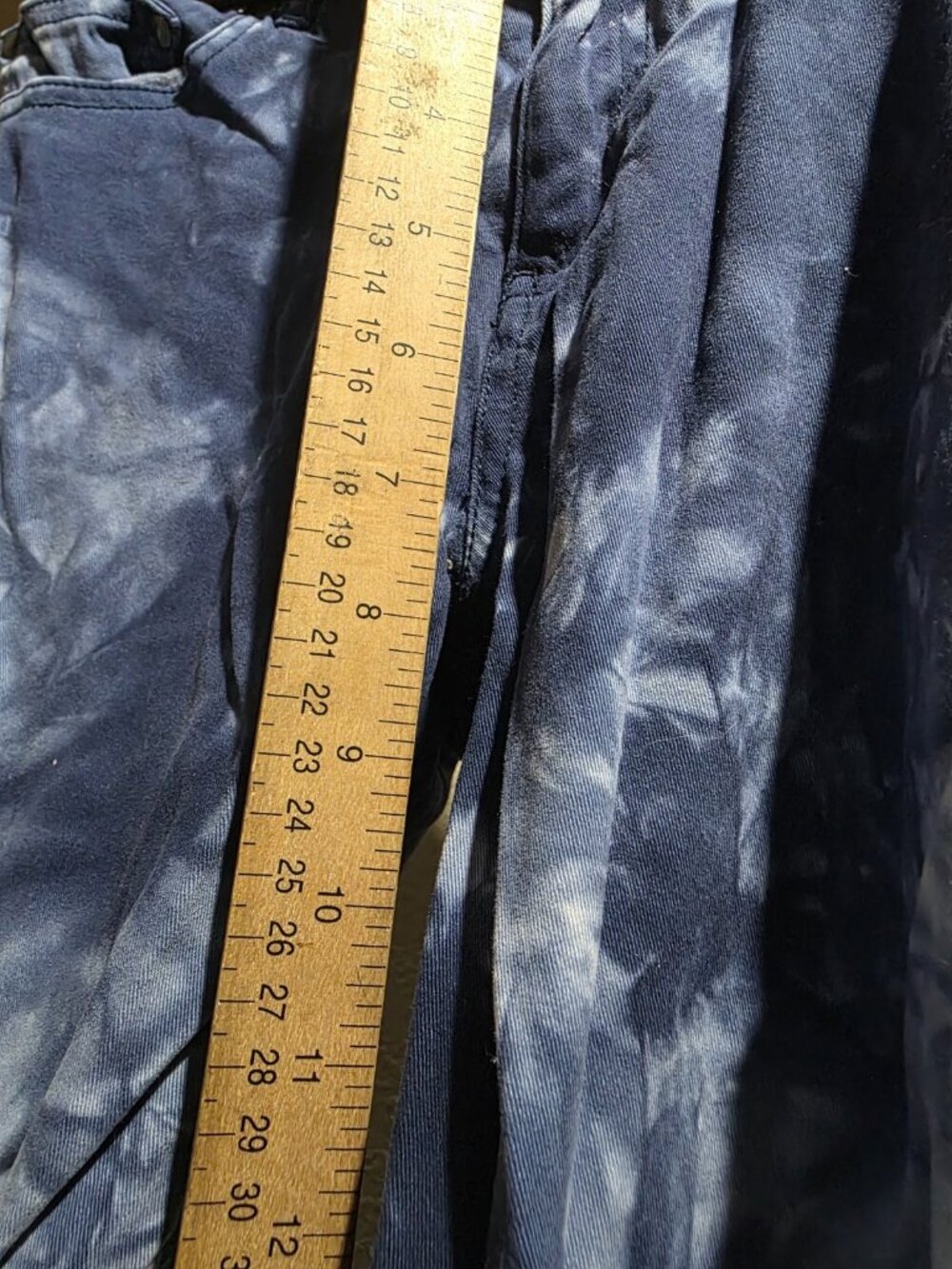 Forever 21 Blue Tie Dye Look Cropped Jeans Women's Waist Size 29 - Picture 5 of 7